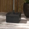 Outsunny 3-in-1 Outdoor Umbrella Base, Coffee End Table, Flower Box Planter with Drain Hole, 175 lbs. Capacity Fillable Patio Umbrella Stand Table wit