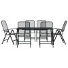 7 Piece Patio Dining Set Anthracite Metal Mesh