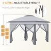 Outsunny 11' x 11' Pop Up Canopy Tent with Netting and Carry Bag, Instant Gazebo Sun Shelter, Tents for Parties with 121 Square Feet of Shade, for Out