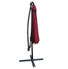 W65627956  Outdoor exposed table lamp Solar umbrella 10 feet Solar lamp umbrella LED lighting umbrella 8 rib umbrella crank / cross base Burgundy Sola