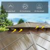 12x16ft Hardtop Gazebo, Permanent Outdoor Gazebo with Polycarbonate Double Roof, Aluminum Gazebo Pavilion with Curtain and Net for Garden, Patio, Lawn